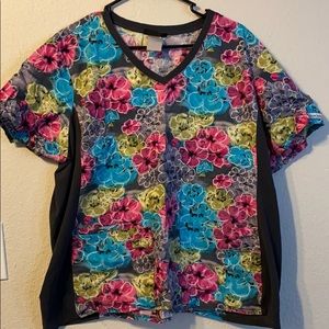 Cherokee Floral Scrub Top 2x